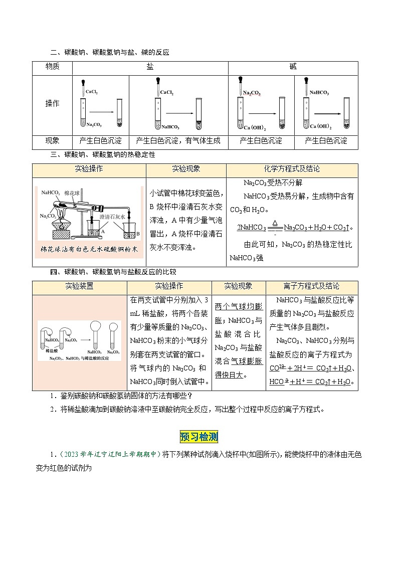 第11讲 2.3碳酸钠与碳酸氢钠-2024年高中化学同步精品讲义（人教版必修一）02