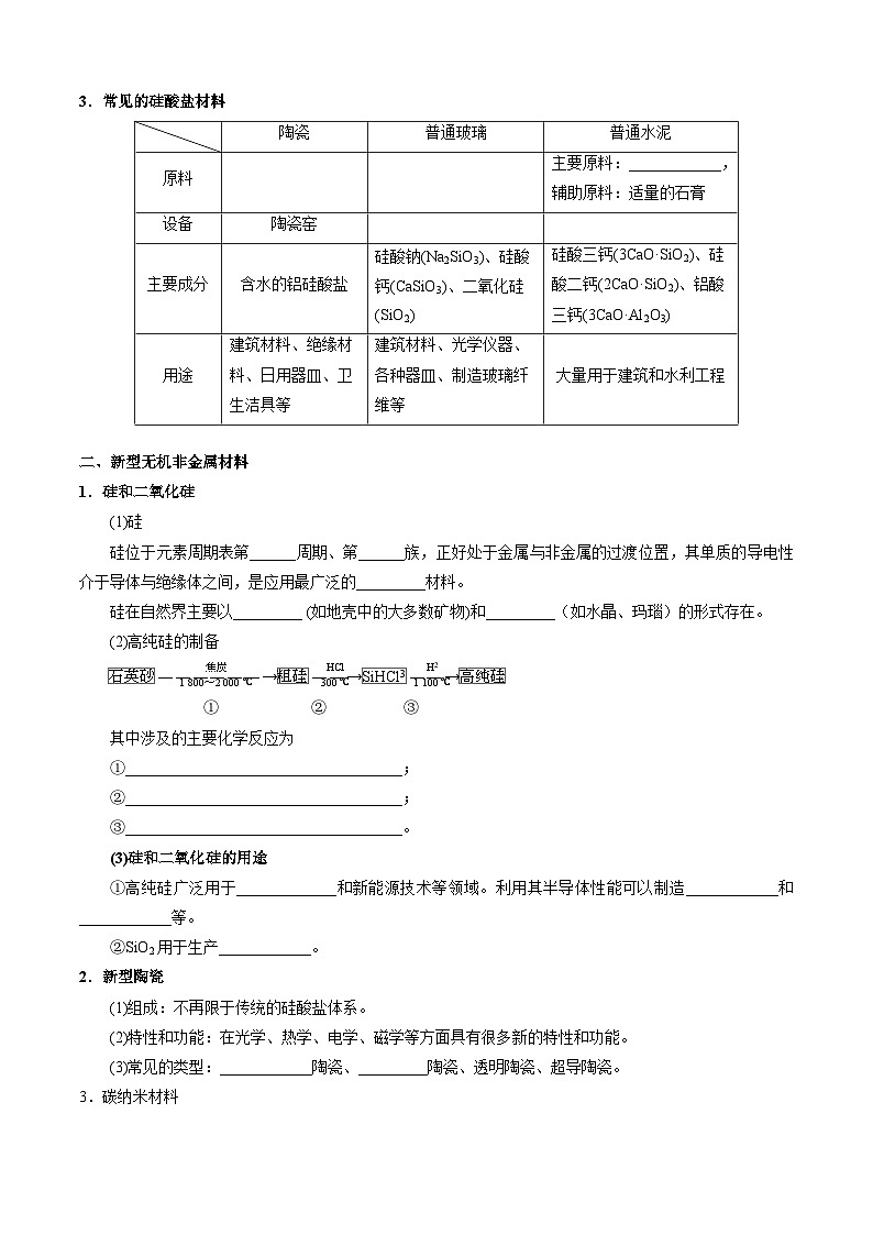 第07讲 5.7无机非金属材料（学生版）-2024年高中化学同步精品讲义（必修二）第2页