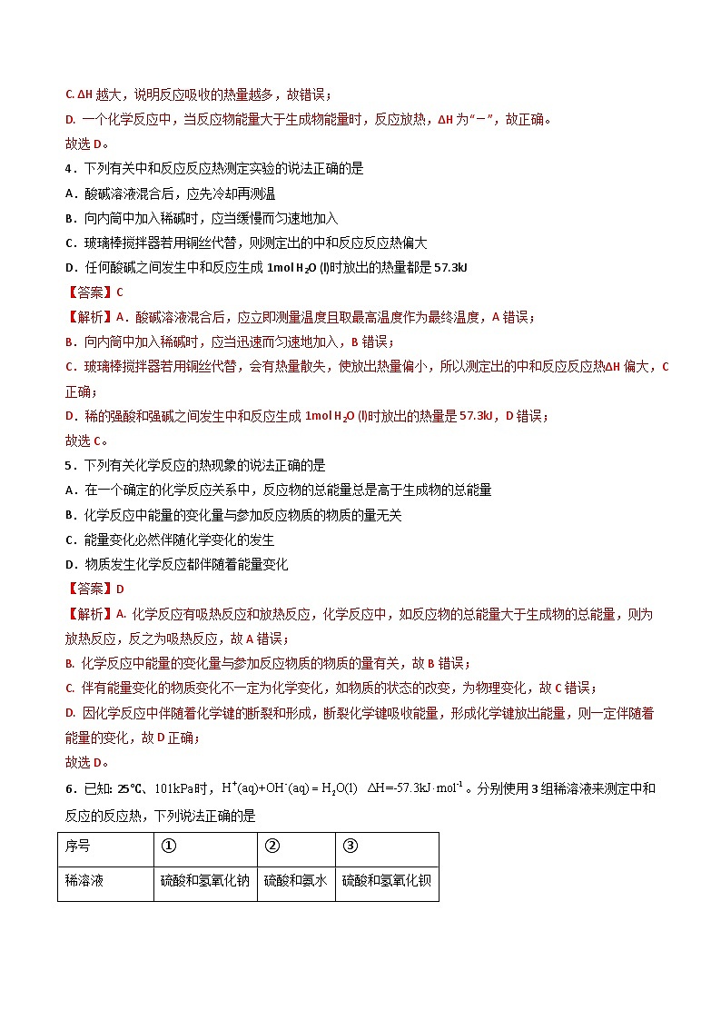 第01讲 1.1反应热  焓变-2024年高中化学同步精品讲义（人教版选择性必修一）03