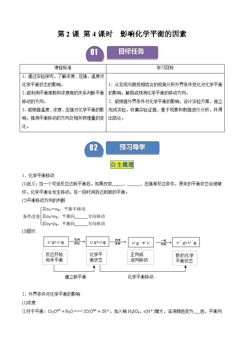 第07讲 2.4影响化学平衡的因素-2024年高中化学同步精品讲义（人教版选择性必修一）01