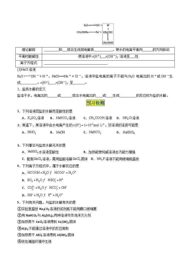 第13讲 3.4盐类的水解（学生版）-2024年高中化学同步精品讲义（选择性必修一）第2页
