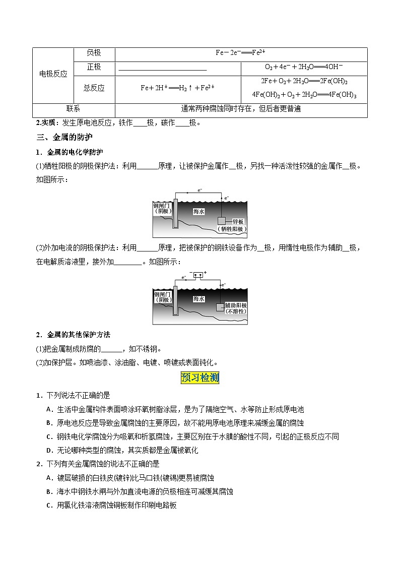 第20讲 4.5金属的腐蚀与防护-2024年高中化学同步精品讲义（人教版选择性必修一）02