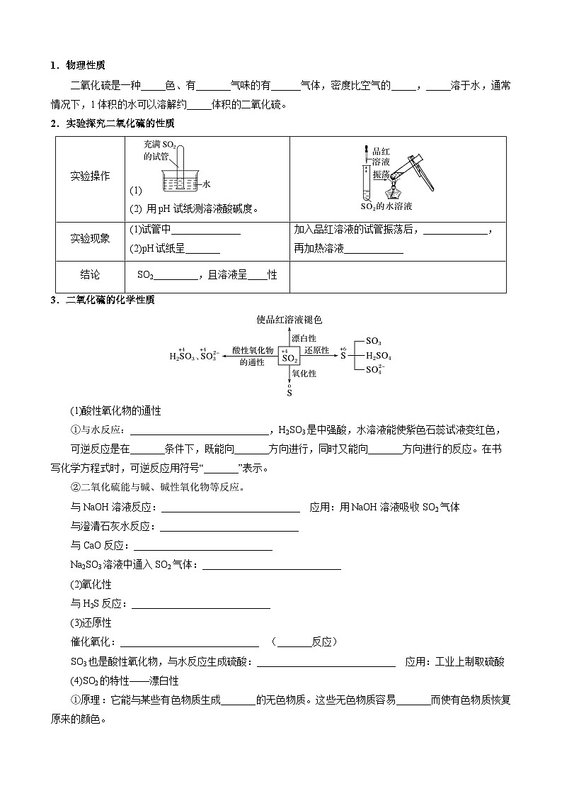 第01讲 5.1硫和二氧化硫-2024年高中化学同步精品讲义（人教版必修二）02