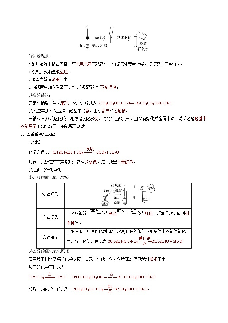 第17讲 7.6乙醇-2024年高中化学同步精品讲义（人教版必修二）02