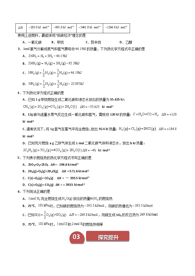 第02讲 1.2热化学方程式  燃烧热（学生版）-2024年高中化学同步精品讲义（选择性必修一）第2页