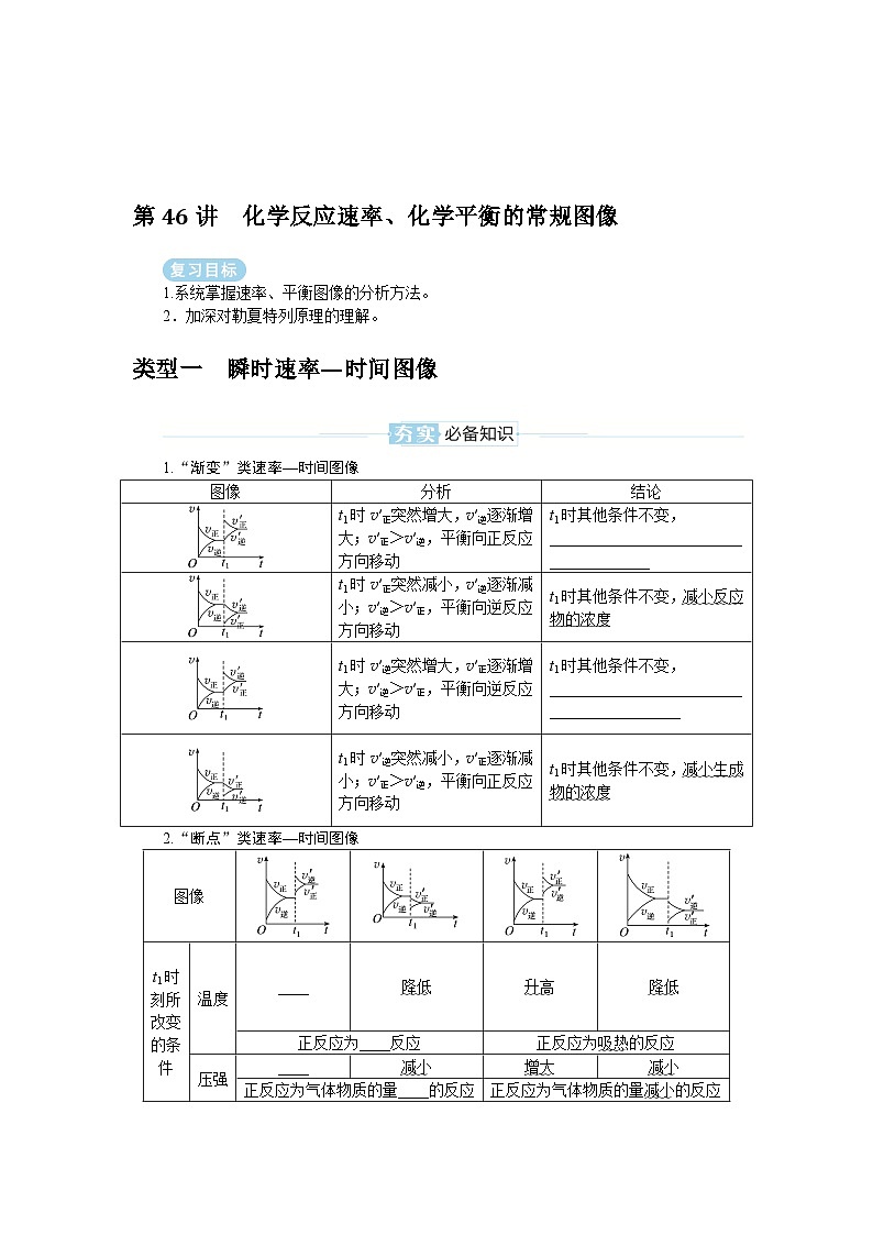 2025届高中化学全程复习学案全套46化学反应速率、化学平衡的常规图像01