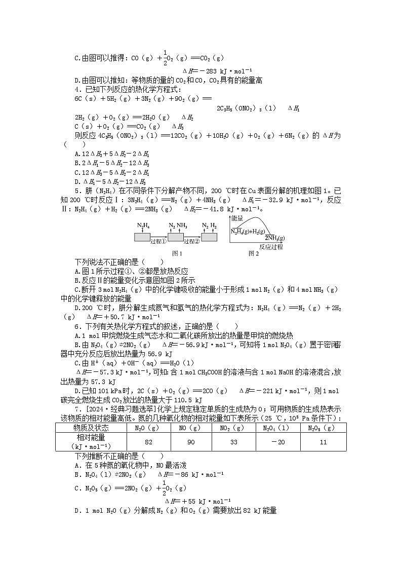 2025版高考化学一轮复习微专题小练习专练32热化学方程式的书写及正误判断02