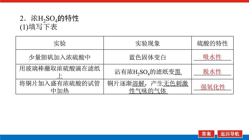 2025届高中化学全程复习构想课件全套20硫酸　含硫物质的转化06