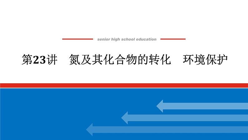 2025届高中化学全程复习构想课件全套23氮及其化合物的转化　环境保护第1页