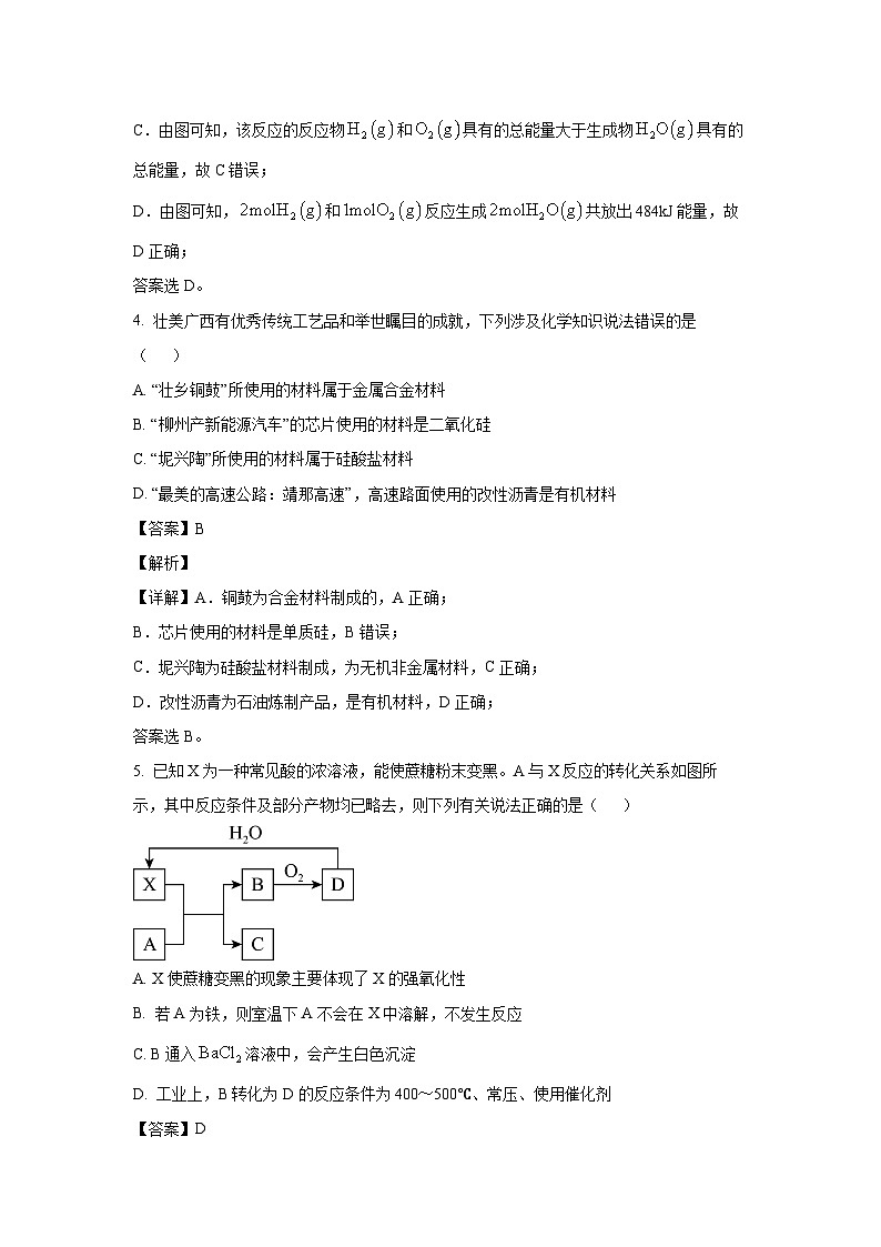 [化学][期末]广西百色市普通高中2023-2024学年高一下学期7月期末教学质量调研测试试题(解析版)第3页