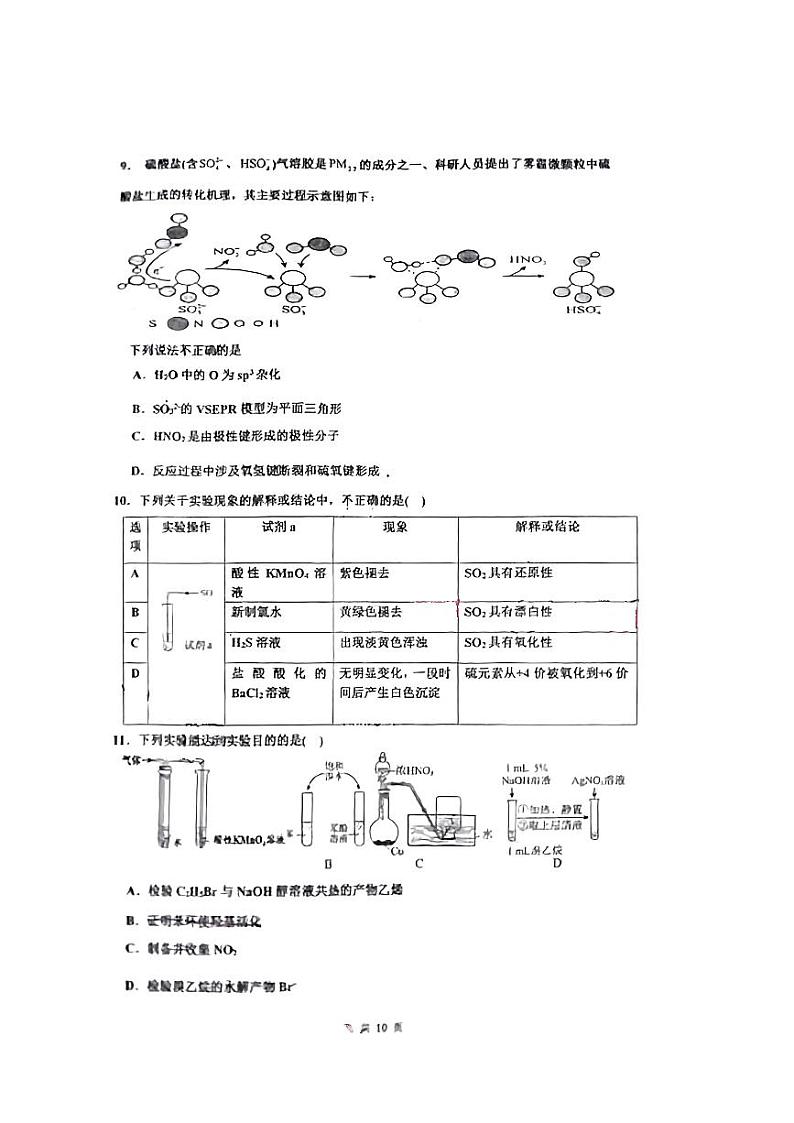 北京市2023_2024学年高三化学上学期期中试题pdf第3页
