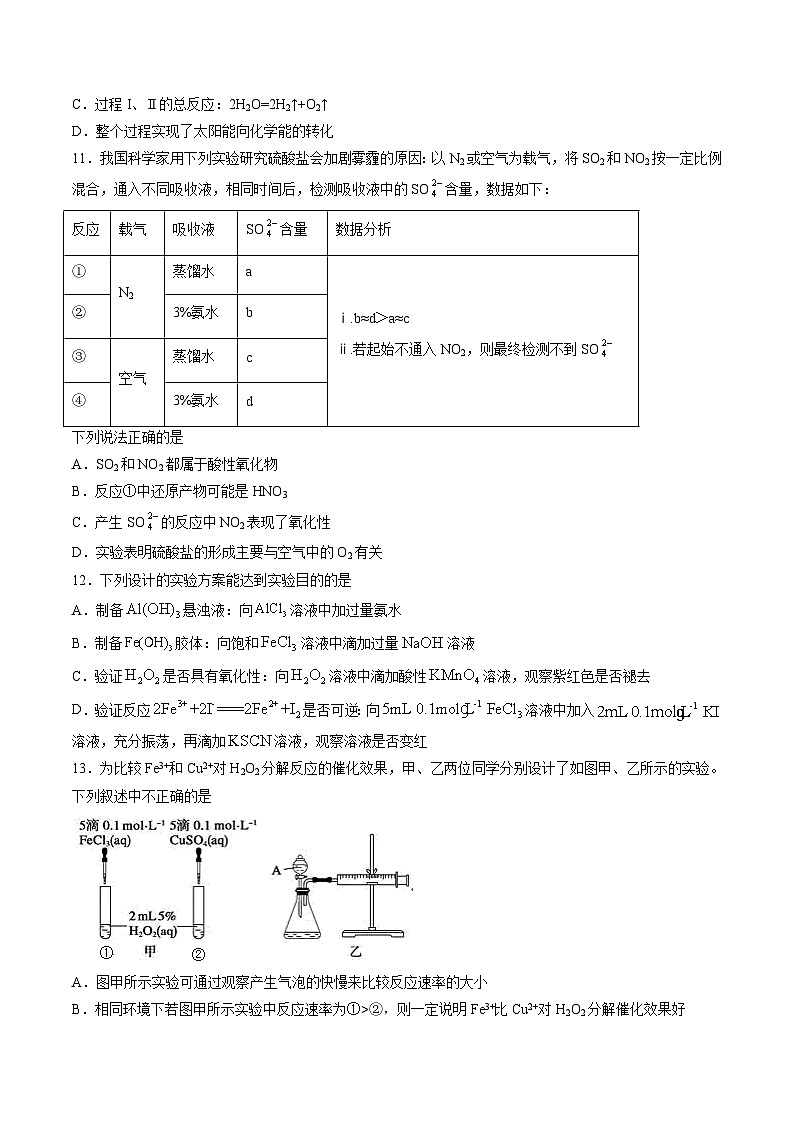 期中综合检测卷02【综合检测】高一化学下学期期中专项复习（人教版2019必修第二册）（原卷版）第3页