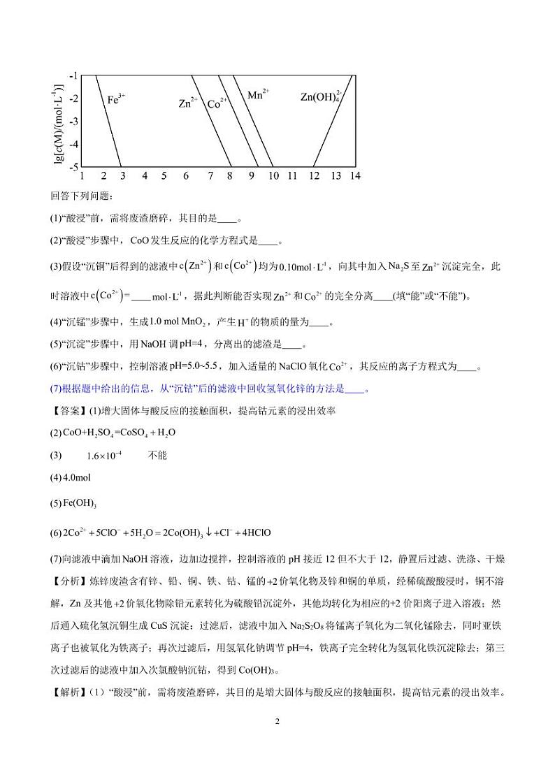 化学工艺流程题-----物质的分离与提纯（解析版）第2页