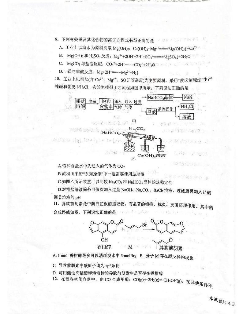 江苏省盐城市射阳中学2024-2025学年高三上学期8月月考化学试题03
