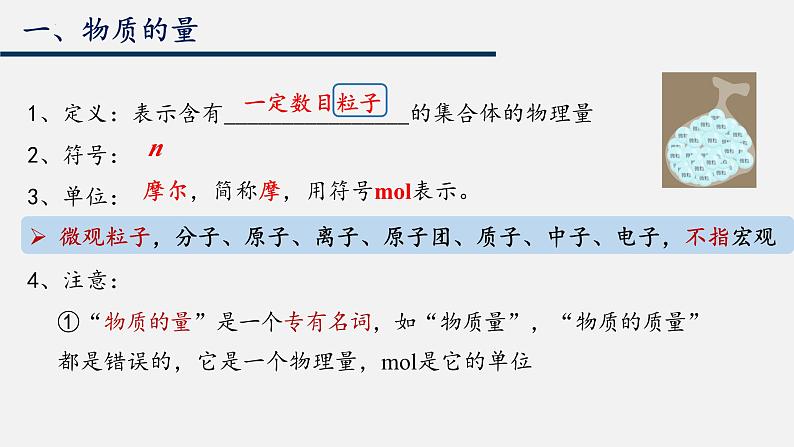 2.3.1 物质的量  课件  2024-2025学年高一上学期化学人教版（2019）必修第一册第4页