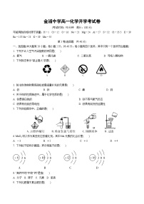 广西钦州市浦北县金浦中学2024-2025学年高一上学期开学检测化学试题（有答案）