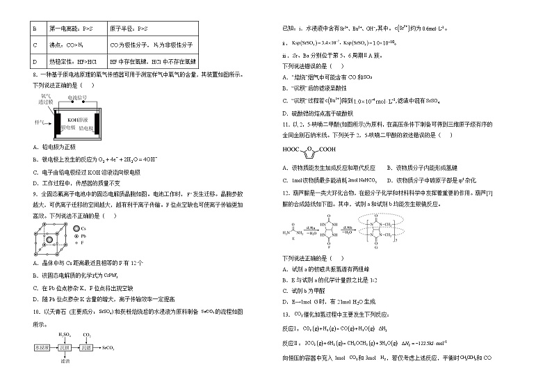 湖南省衡阳市衡阳县第四中学2024届高三下学期高考考前冲刺卷（三）化学试题第2页