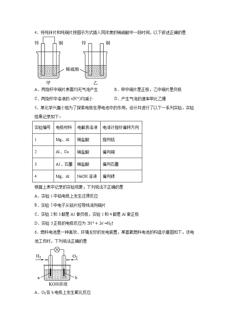 高中化学必修二试题单元分层过关检测(人教2019)第六章化学反应与能量【单元测试B卷】含解析答案第2页