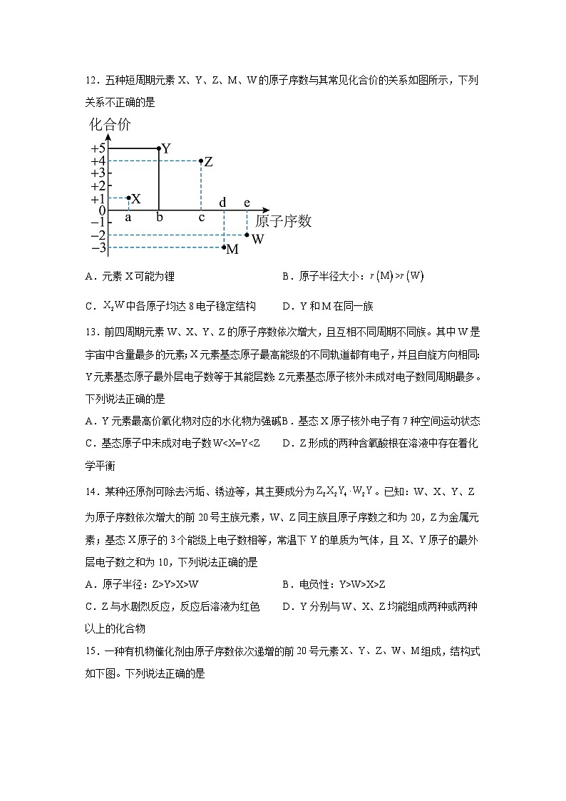 高中化学人教版2019选择性必修2第一章原子结构与性质(B卷)含解析答案03