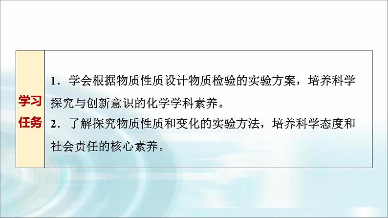 苏教版高中化学必修第一册专题二第一单元基础课时七物质的检验物质性质和变化的探究课件02