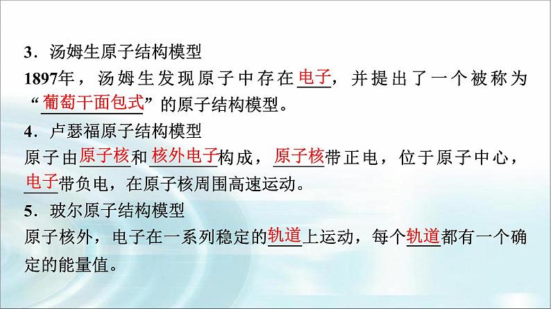 苏教版高中化学必修第一册专题二第三单元基础课时九人类认识原子结构的历程原子核的构成课件第4页