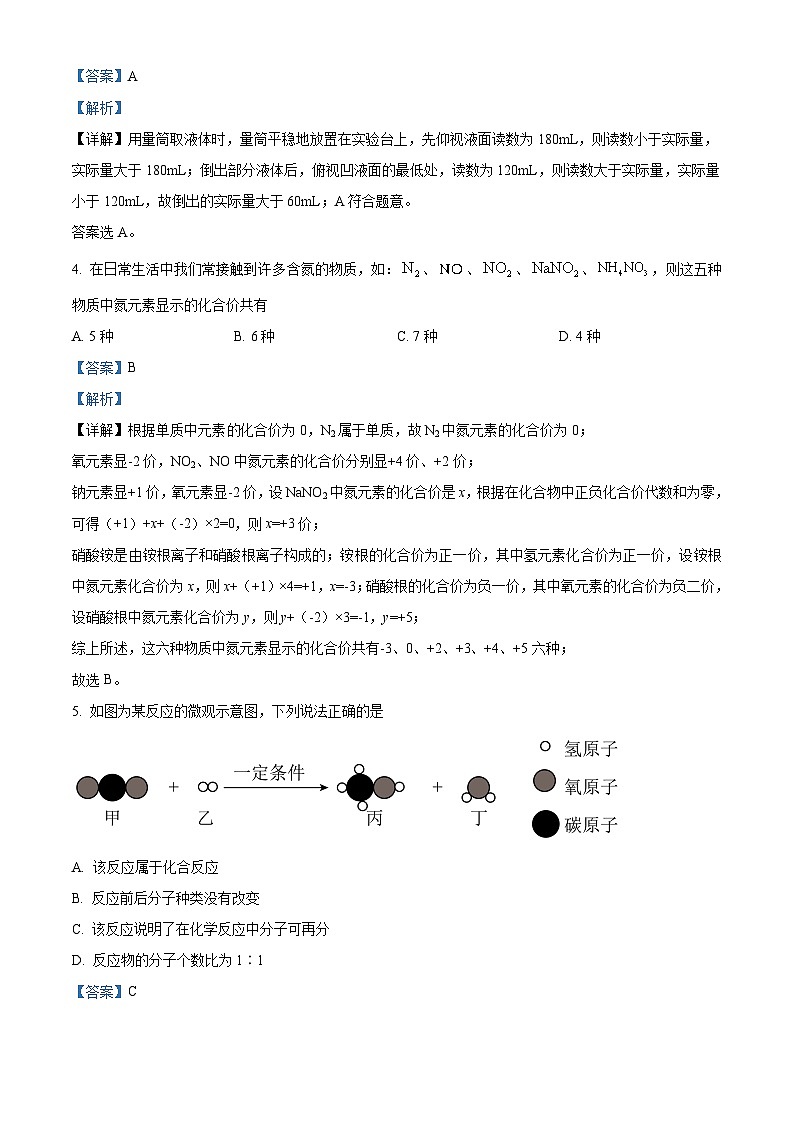 湖南省永州市第八中学2024-2025学年高一上学期入学考试化学试题（解析版）第2页