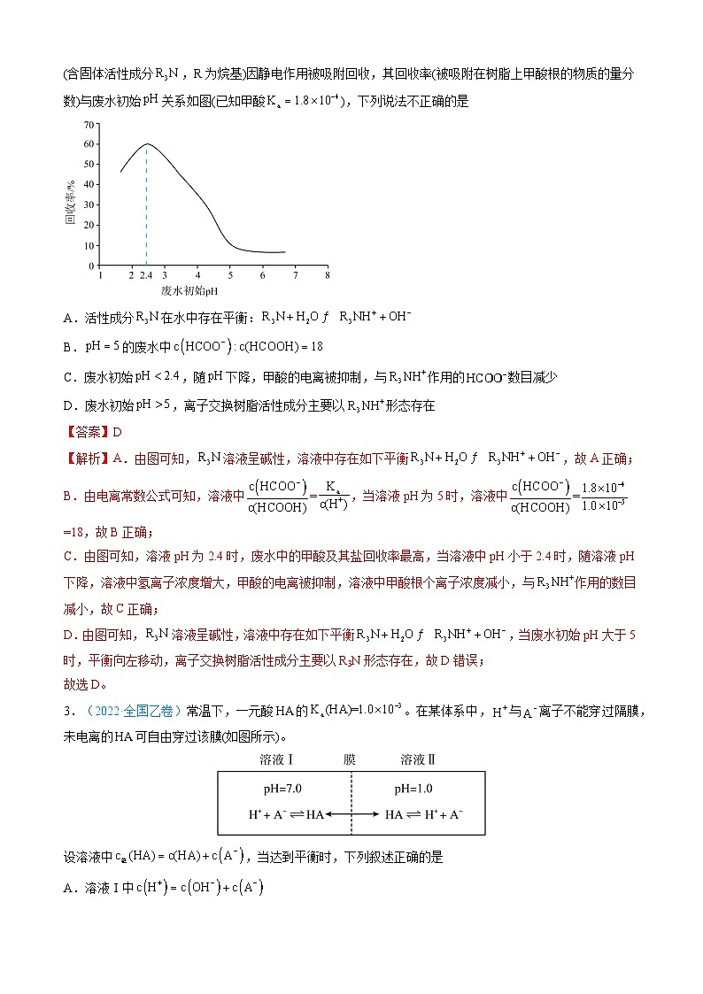 三年（2022-2024）高考化学真题分类汇编（全国通用）专题09 水溶液中的离子反应与平衡（解析版）03