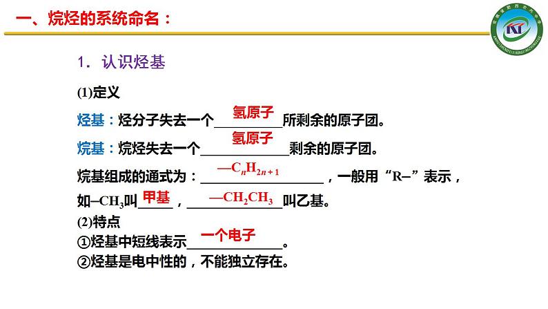 人教版 (新课标)选修5 有机化学基础 1.3 有机化合物的命名 课件第5页