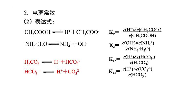 人教版 (新课标)选修4 化学反应原理  3.1 弱电解质的电离（第3课时 电离度、电离常数） 课件04