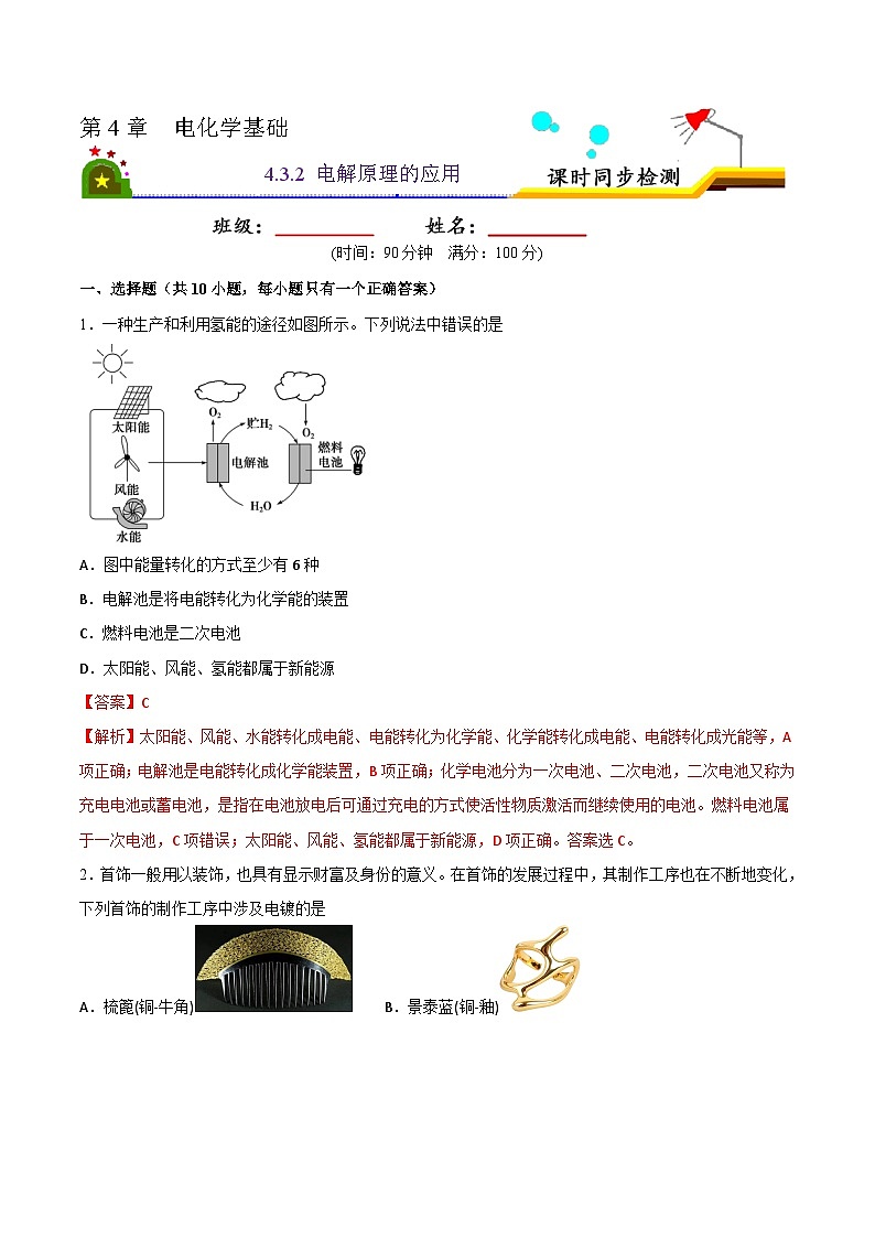人教版 (新课标)选修4 化学反应原理  4.3  电解池（第2课时 电解原理的应用） 课件01