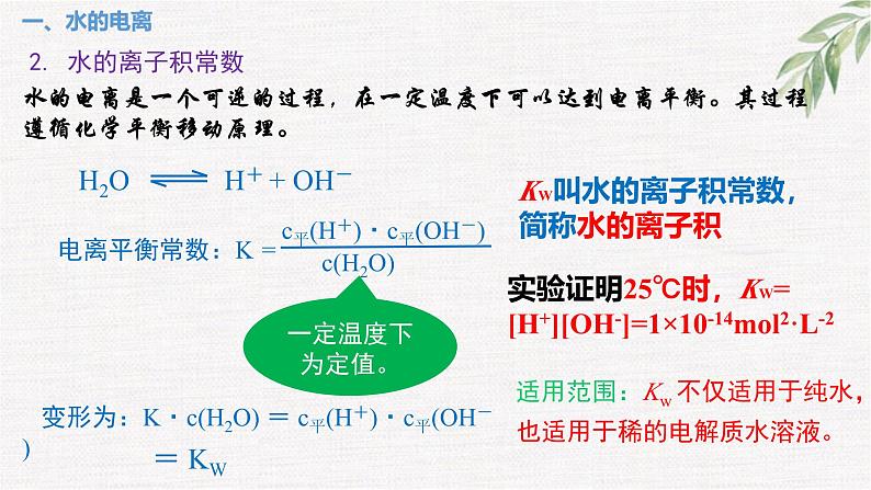 鲁科版选择性必修一  3.1水和水溶液(第1课时水的电离 电解质在水溶液中的存在形态  )   课件05