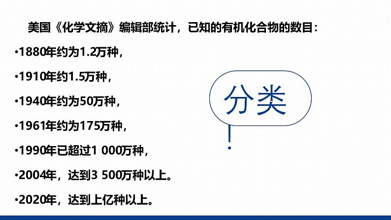 鲁科版选择性必修3 1.1.1  有机化学的发展    有机化合物的分类 课件08