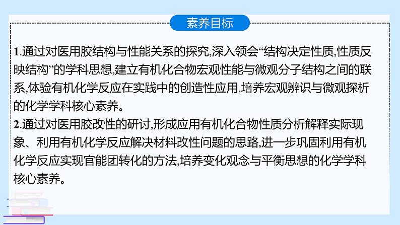 鲁科版选择性必修3 微项目  探秘神奇的医用胶 课件第2页