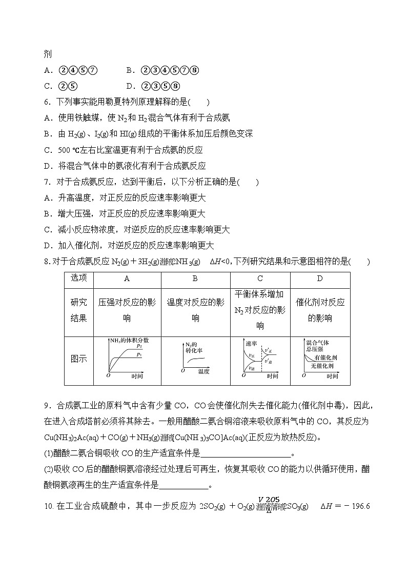 2.4工业合成氨 分层练习 （原卷版）第2页
