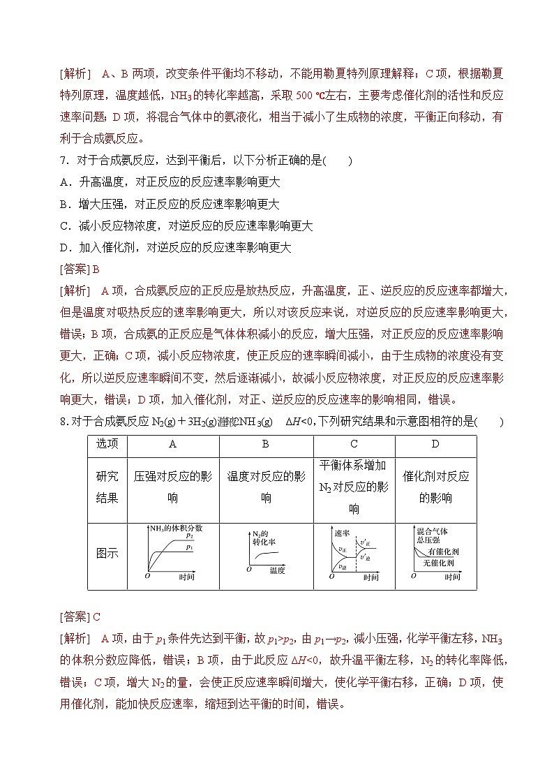 2.4工业合成氨 分层练习 （解析版）第3页