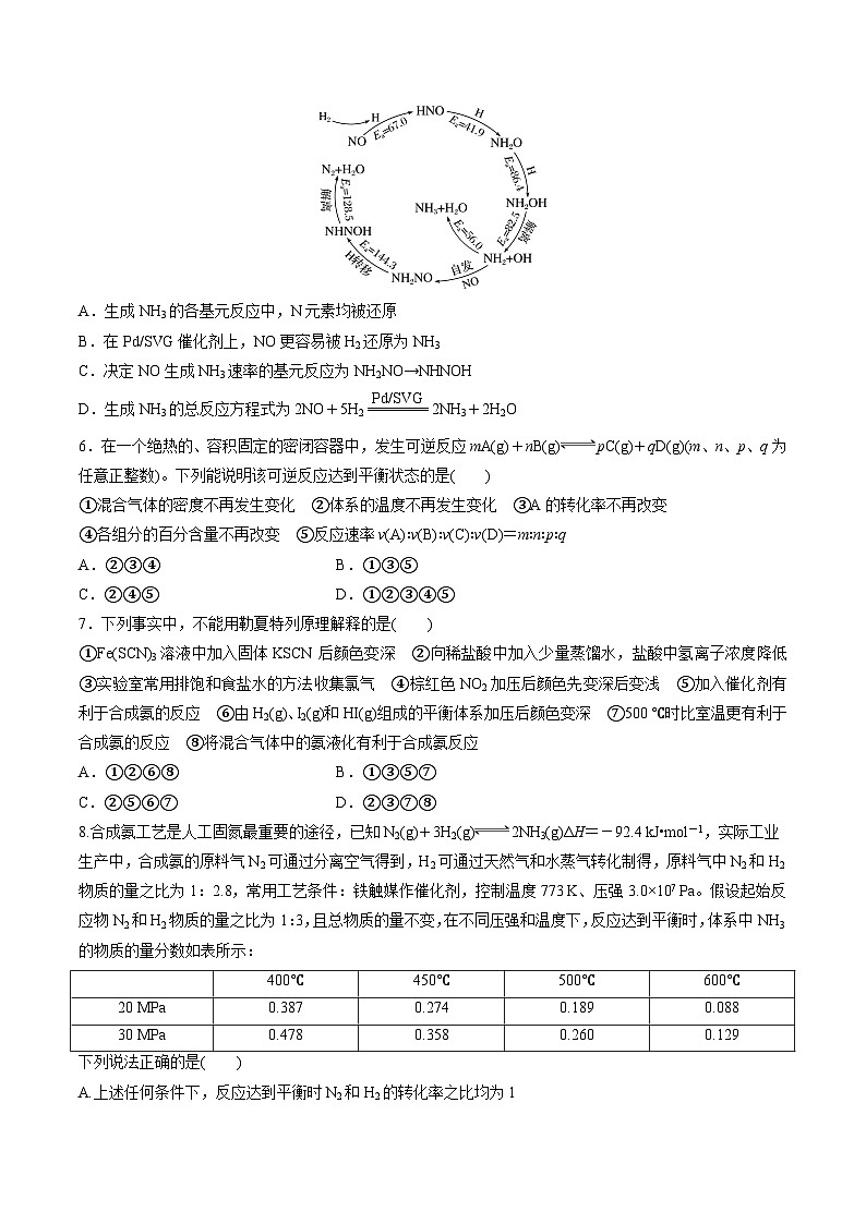 沪科版2020高二化学选择性必修第一册 第二章化学反应的方向、限度和速率（单元测试）02