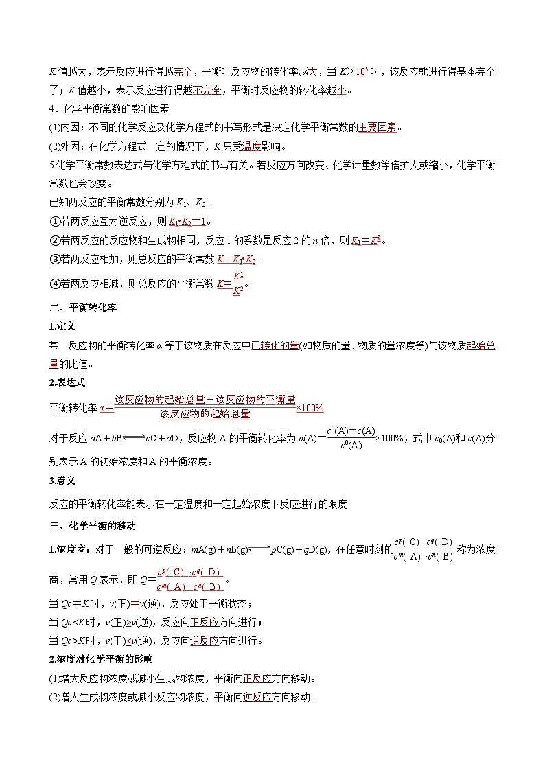 沪科版2020高二化学选择性必修第一册 第二章化学反应的方向、限度和速率（知识梳理）03