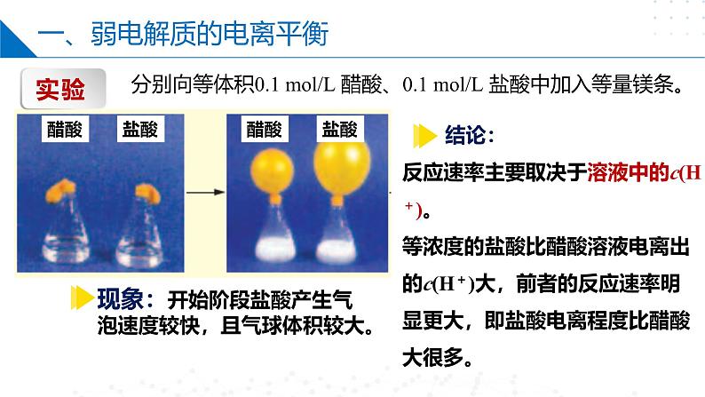 沪科版2020高二化学选择性必修第一册 3.2.1弱电解质的电离平衡(弱电解质的电离平衡) 课件04