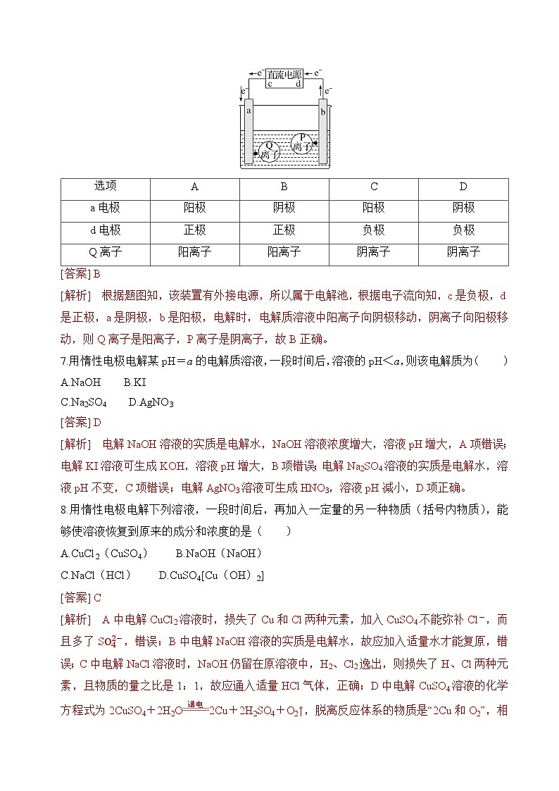 沪科版2020高二化学选择性必修第一册 4.3.1电解池（电解池的工作原理） 分层练习03