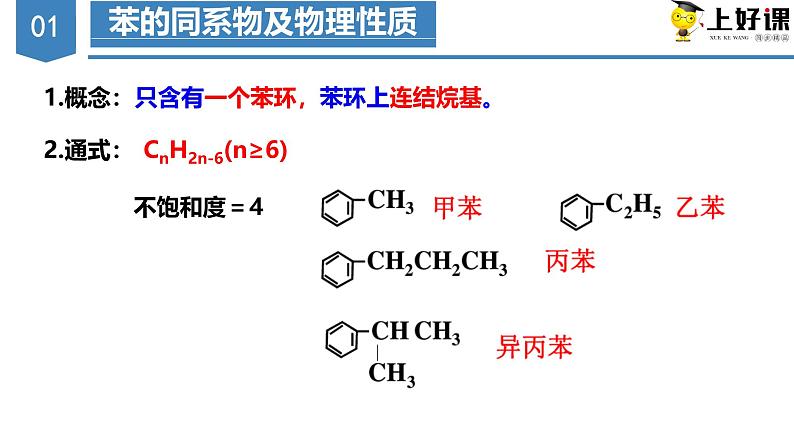 沪科版2019高二化学选择性必修三 2.2.2芳香烃 课件第2课时苯的同系物） 课件+教案05