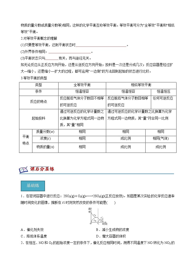 苏教版2019高二化学选择性必修第一册 2.3.2+化学平衡图像（知识清单+分层练习）03