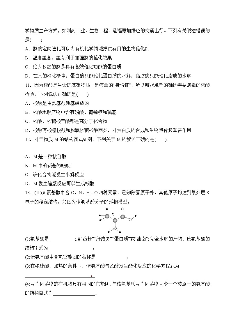 苏教版2019高二化学选择性必修三 6.2蛋白质（分层练习）03