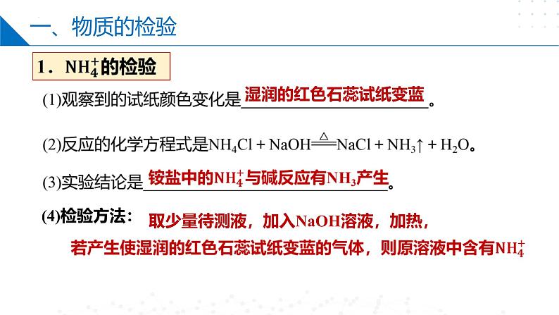 苏教版2019高一化学必修第一册 2.1.2物质的检验、物质性质和变化的探究（同步课件）07