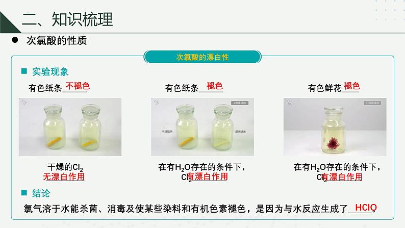 沪科版2020高一化学必修第一册 2.1.3+次氯酸和次氯酸盐（同步课件）08