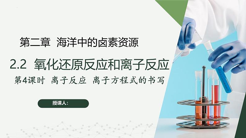 沪科版2020高一化学必修第一册 2.2.4+离子反应+离子方程式的书写（同步课件）01