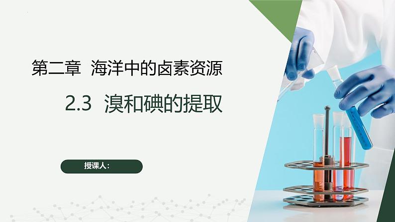 沪科版2020高一化学必修第一册 2.3+溴和碘的提取（同步课件）01