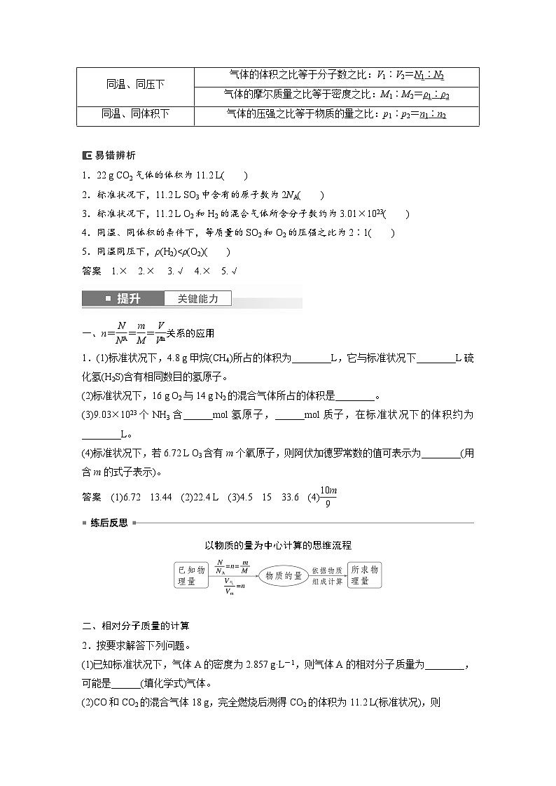人教版高考化学一轮复习讲义第2章第5讲　物质的量　气体摩尔体积（教师版）第3页