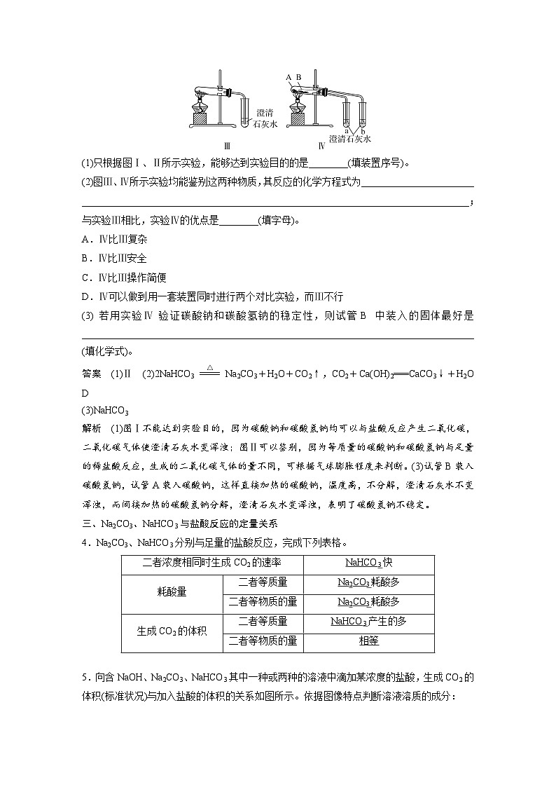 人教版高考化学一轮复习讲义第4章第11讲　碳酸钠和碳酸氢钠　钠及其化合物的相互转化（2份打包，原卷版+教师版）03
