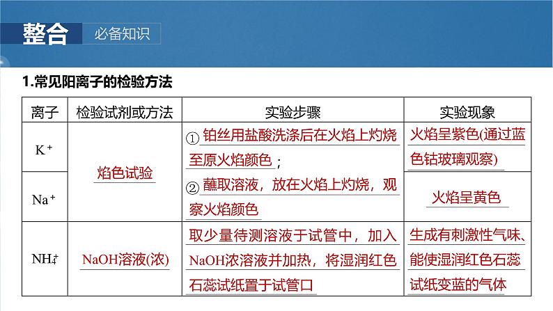 （人教版）高考化学一轮复习讲义课件第6章第27讲　常见物质(离子)的检验与推断（含解析）05