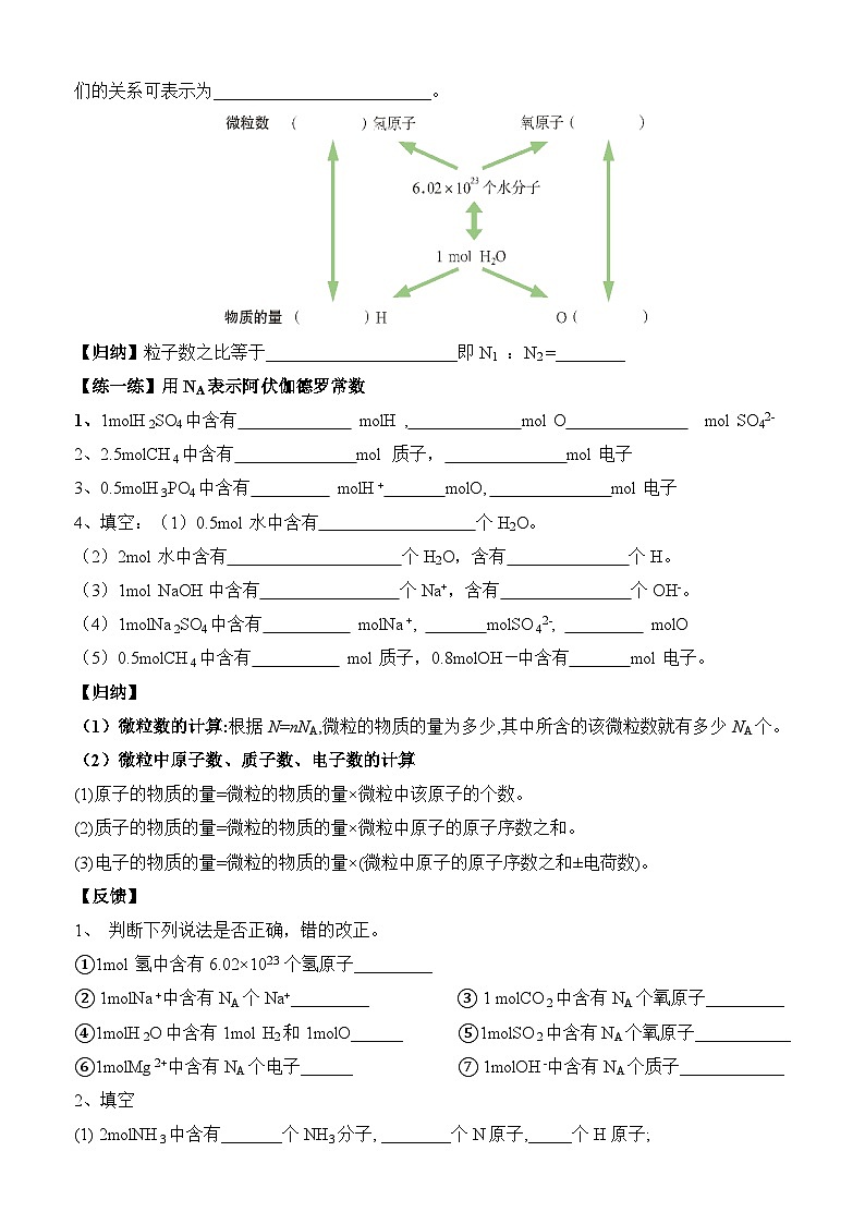 6   鲁科版（2019）高一化学必修一1.3第1课时物质的量与NA导学案02